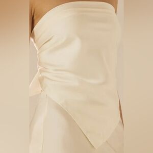 Peppermayo Mixed Signals Satin Scarf Top - Pearl